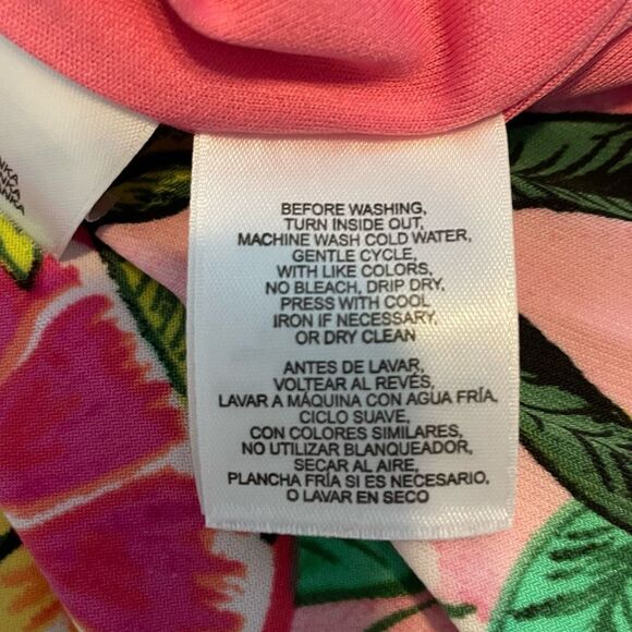 Pappagallo Tropical Pink Gwen Peachy Keen Print Shift Mini Dress M - Picture 7 of 10